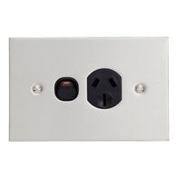 Metal Plate Series, Single Switch Socket Outlet, 250V, 10V, BSL Style - Black
