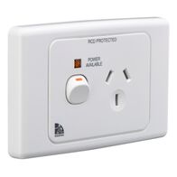 Medilec, Single Switch Socket Outlet, 250V, 10A - White Electric
