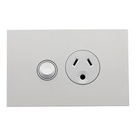 Saturn Zen, Single Power Point, Round Earth Horizontal Mount, 250V, 10A - Zen White