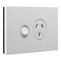 Saturn Zen, Single Power Point, Horizontal Mount, 250V, 10A - Zen White