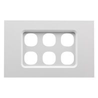 Saturn Zen, Grid and Cover, 6 Gang, Less Mechanism - Zen White