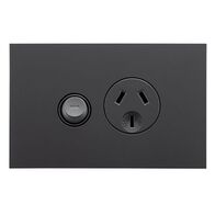 Saturn Zen, Single Power Point, Horizontal Mount, 250V, 10A - Zen Black