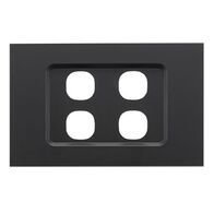 Saturn Zen, Grid and Cover, 4 Gang, Less Mechanism - Zen Black