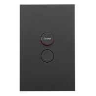 Saturn Zen, Cooker Switch, Single Pole 45A, 250V - Zen Black
