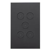 Saturn Zen, Grid and Cover, 5 Gang, Less Mechanism - Zen Black