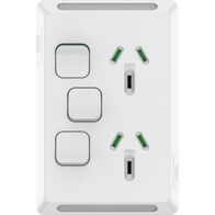 Pro Series, Twin Power Point, Vertical Mount, 1Ex20A, 10A, 250V - Extra Vivid White