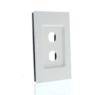 Saturn Zen, Grid and Cover, 2 Gang, Less Mechanism - Zen White