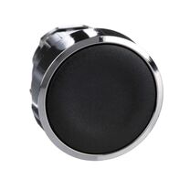 Harmony XB4, push-button head, metal, flush, black, 22mm, spring return, unmarked