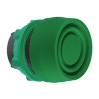 Harmony XB5, push-button head, plastic, flush, green, 22mm, spring return, coloured boot, unmarked
