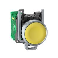 Harmony XB5R, Wireless and batteryless transmitter, push-button, metal, yellow, 22mm, spring return