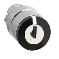 Harmony XB4, Key switch selector head, metal, black, 22mm, key 455, 3 positions, spring return to center