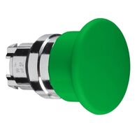 Harmony XB4, Head for non illuminated pushbutton, mushroom 40mm, metal, green, 22mm, spring return