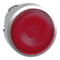 Harmony XB4, Head for illuminated push-button, metal, red flush, 22mm, universal LED, spring return, plan lens, unmarked