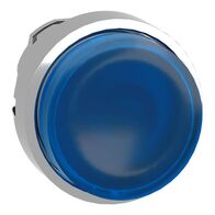 Harmony XB4, Head for illuminated push-button, metal, blue projecting, 22mm, spring return, universal LED, unmarked