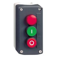 Harmony XALD XALK, Control station, plastic, dark grey, 1 red pilot light/1 green flush I/1 red flush O push-buttons, Ø22 , spring return