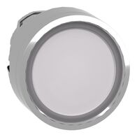 Harmony XB4, Head for illuminated push-button, metal, white flush, 22mm, universal LED, spring return, plan lens
