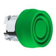 Harmony XB4, push-button head, metal, flush, green, 22mm, spring return, coloured boot, unmarked
