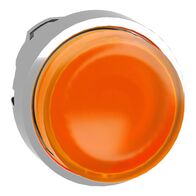 Harmony XB4, Head for illuminated push-button, metal, orange projecting, 22mm, universal LED, spring return, plain lens