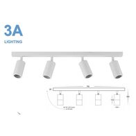 4 Lights On The Bar White