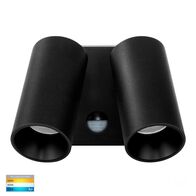 Revo Black Double Adjustable Wall Light With Sensor