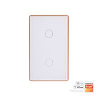 Wifi 2 Gang White with Gold Trim Wall Switch