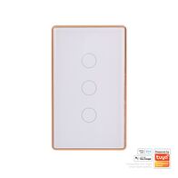 Wifi 3 Gang White with Gold Trim Wall Switch