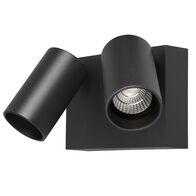Capri LED Double Spot 2 x 9W Tricolour IP65 Exterior Matt Black