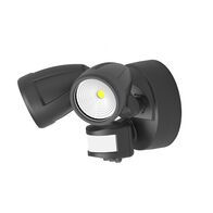 Bandit LED Flood Light Outdoor IP54 Double Spot Sensor 2 x 12W Tricolour Matt Black