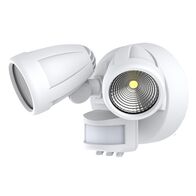 Bandit LED Flood Light Outdoor IP54 Double Spot Sensor 2 x 12W Tricolour Matt White