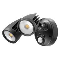 Fortress PRO LED Flood Light Outdoor IP65 Double Spot Sensor 2 x 18w Tricolour Matt Black