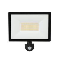 Opal LED Outdoor Flood Light with Flex & Plug 50w Tricolour Sensor Matt Black