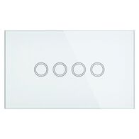 Brilliant White Elite Glass Wall Switch 4 Gang