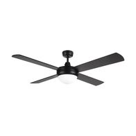 Brilliant Black Tempest-II 52'' DC 4-Blade Ceiling Fan with Light