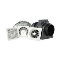 HPM 150mm 60W Square Inline Exhaust Fan Kit White