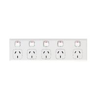 Excel - Horizontal 5 gang powerpoint 10A 240V a.c. white