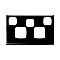Excel - Double powerpoint coverplate with extra switch matt black