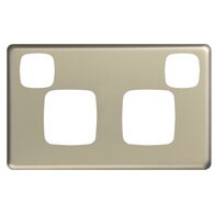 Excel - Double powerpoint with extra switch coverplate - Stone Metal