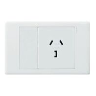 Excel Life - Common plate - Horizontal Single Powerpoint Unswitched 1 gang 32A white
