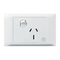 Excel Life - Medical - Common plate - Horizontal single powerpoint - RCD protected engraved - antimicrobial & chemical resistant 1 gang 15A 240V a.c. white