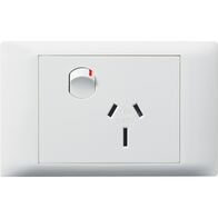 Excel Life - Common plate - Horizontal single powerpoint 1 gang 15A 240V a.c. white