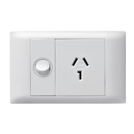 Excel Life - Common plate - Horizontal single powerpoint 1 gang 25A 240V a.c. white