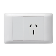 Excel Life - Common plate - Horizontal single powerpoint autoswitch 1 gang 15A 240V a.c. white