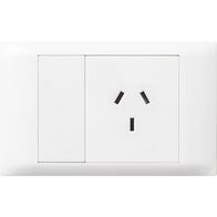 Excel Life - Common plate - Horizontal single powerpoint autoswitch 1 gang 10A 240V a.c. white