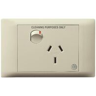 Excel Life - Medical - Common plate - Horizontal cleaner single powerpoint - Cleaning purposes only engraved - antimicrobial & chemical resistant 1 gang 10A 240V a.c. beige