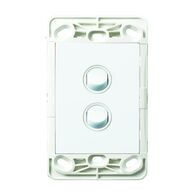 HPM VIVO 10A 2 Gang Vertical Rocker Switch Grid & Mechanism White