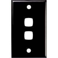 HPM Standard 2 Gang Rectangle Switch Cover Plate Black
