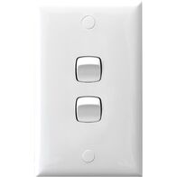 HPM Standard 10A 2 Gang Single Pole Double Throw Vertical Switch White