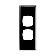 Excel - Architrave grid & plate 2 gang black