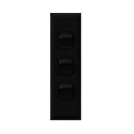 Excel - Architrave rocker switch - Single Pole Double Throw - 3 gang 2 way 10A 240V a.c. black
