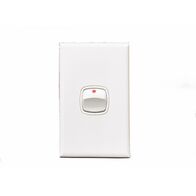 Excel - Vertical heavy duty rocker switch 1 gang 2 way double pole 40A 240V a.c. gloss white